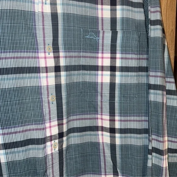 Tommy Bahama colorful plaid shirt button front size large cotton - Picture 3 of 4